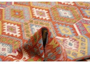 Tappeto Kilim Geometrico Rosso Multicolore 250x298 Cm