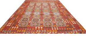 Tappeto Kilim Stilizzato Rosso Multicolore 256x350 Cm