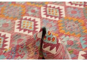 Tappeto Kilim Geometrico Rosso Mattone Multicolore 255x296 Cm