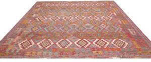 Tappeto Kilim Geometrico Rosso Mattone Multicolore 255x296 Cm