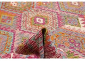 Tappeto Kilim Geometrico Rosa Antico Mattone 255x345 Cm