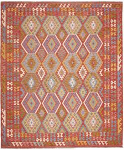 Tappeto Kilim Geometrico Rosso Multicolore 250x298 Cm