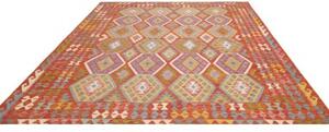 Tappeto Kilim Geometrico Rosso Multicolore 250x298 Cm