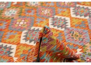Tappeto Kilim Geometrico Rame Turchese 256x294 Cm
