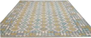 Tappeto Kilim Geometrico Blu Turchese 250x299 Cm