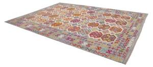 Tappeto Kilim Stilizzato Azzurro Multicolore 253x353 Cm