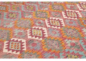 Tappeto Kilim Geometrico Rosso Mattone Multicolore 255x296 Cm