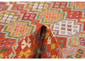 Tappeto Kilim Stilizzato Rosso Multicolore 256x350 Cm