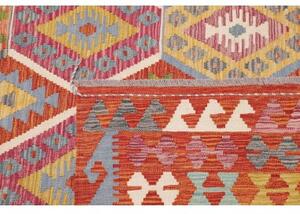 Tappeto Kilim Geometrico Rosso Multicolore 250x298 Cm