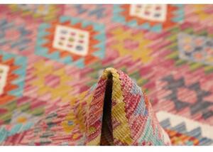 Tappeto Kilim Geometrico Rosso Multicolore 254x293 Cm
