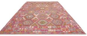 Tappeto Kilim Geometrico Rosa Antico Mattone 255x345 Cm