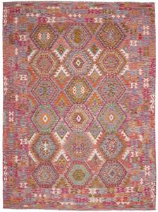 Tappeto Kilim Geometrico Rosa Antico Mattone 255x345 Cm