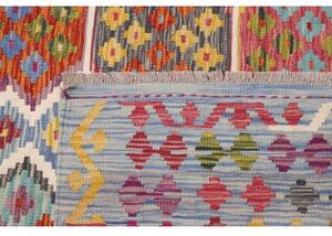 Tappeto Kilim Stilizzato Azzurro Multicolore 253x353 Cm