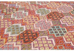 Tappeto Kilim Geometrico Porpora Multicolore 255x344 Cm