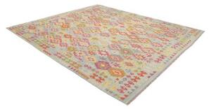 Tappeto Kilim Geometrico Celeste Multicolore 254x297 Cm