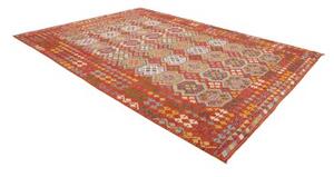 Tappeto Kilim Stilizzato Rosso Multicolore 256x350 Cm