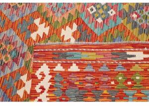 Tappeto Kilim Geometrico Rame Turchese 256x294 Cm