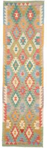 Tappeto Kilim Geometrico Multicolore Verde Corsia 81x294 Cm
