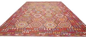 Tappeto Kilim Stilizzato Rosso Mattone Multicolore 309x384 Cm