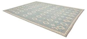Tappeto Kilim Geometrico Azzurro Avorio 266x352 Cm