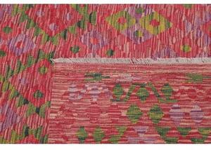 Tappeto Kilim Geometrico Rosso Verde 282x364 Cm
