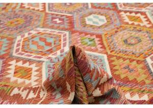 Tappeto Kilim Geometrico Terracotta Multicolore 305x388 Cm