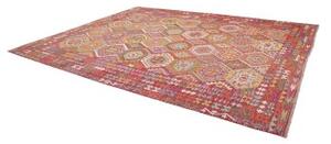 Tappeto Kilim Stilizzato Rosso Mattone Multicolore 309x384 Cm