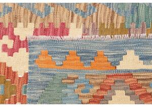 Tappeto Kilim Geometrico Azzurro Rosso Corsia 78x297 Cm