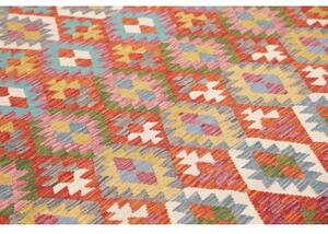 Tappeto Kilim Geometrico Rosso Mattone Multicolore 257x294 Cm