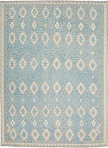 Tappeto Kilim Geometrico Azzurro Avorio 266x352 Cm