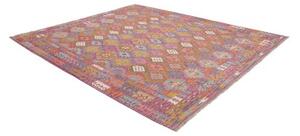 Tappeto Kilim Geometrico Porpora Arancione 256x299 Cm