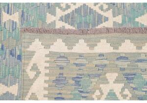 Tappeto Kilim Geometrico Azzurro Avorio 266x352 Cm