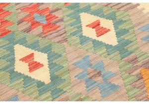 Tappeto Kilim Geometrico Multicolore Verde Corsia 81x294 Cm
