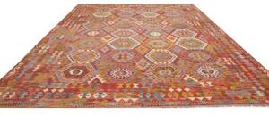 Tappeto Kilim Geometrico Terracotta Multicolore 305x388 Cm