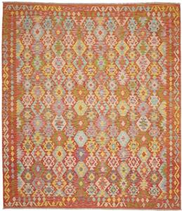 Tappeto Kilim Stilizzato Ruggine Multicolore Quadrato 261x296 Cm