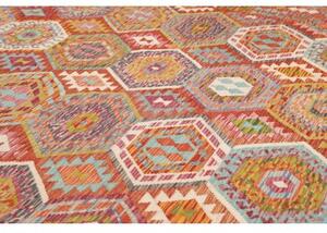 Tappeto Kilim Geometrico Terracotta Multicolore 305x388 Cm