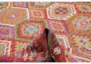 Tappeto Kilim Stilizzato Rosso Mattone Multicolore 309x384 Cm