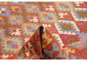 Tappeto Kilim Geometrico Rosso Mattone Multicolore 257x294 Cm