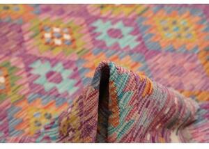 Tappeto Kilim Geometrico Porpora Arancione 256x299 Cm