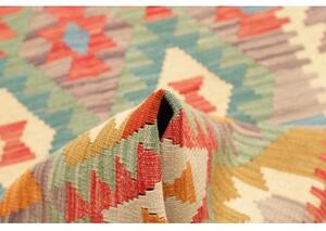 Tappeto Kilim Geometrico Multicolore Verde Corsia 81x294 Cm