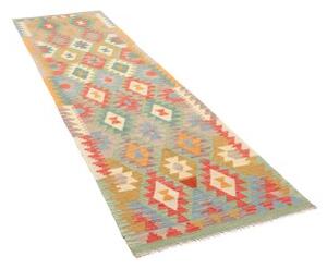 Tappeto Kilim Geometrico Multicolore Verde Corsia 81x294 Cm