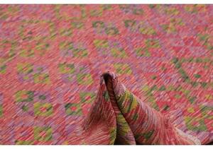 Tappeto Kilim Geometrico Rosso Verde 282x364 Cm