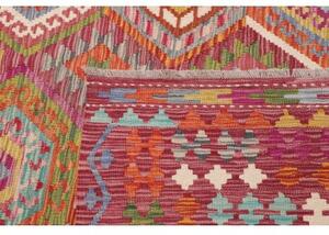 Tappeto Kilim Stilizzato Rosso Mattone Multicolore 309x384 Cm