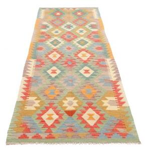 Tappeto Kilim Geometrico Multicolore Verde Corsia 81x294 Cm