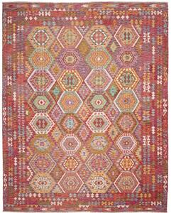 Tappeto Kilim Stilizzato Rosso Mattone Multicolore 309x384 Cm