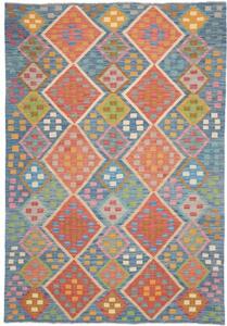 Tappeto Kilim Geometrico Blu Rosso 175x250 Cm