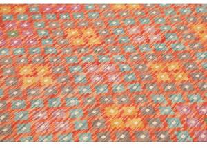 Tappeto Kilim Geometrico Rosso Corallo Beige 179x247 Cm