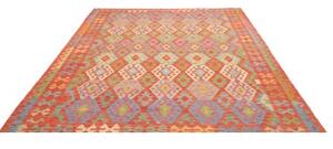 Tappeto Kilim Geometrico Rosso Multicolore 205x296 Cm