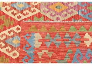 Tappeto Kilim Geometrico Rosso Multicolore 205x296 Cm