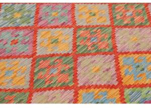 Tappeto Kilim Geometrico Rosso Corallo Multicolore 120x183 Cm